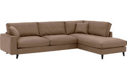 Goossens hoekbank jonas bruin micro leer - 8210615-01-gespiegeld