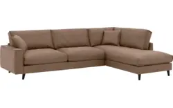 Goossens hoekbank jonas bruin micro leer - 8210615-01-gespiegeld
