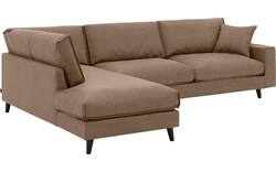 Goossens hoekbank jonas bruin micro leer - 8210615-01