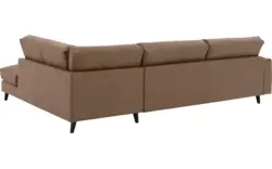 Goossens hoekbank jonas bruin micro leer - 8210615-01-gespiegeld