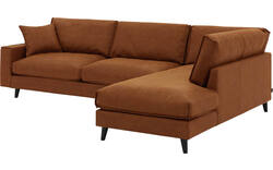 Goossens hoekbank jonas bruin micro leer - 8210616-01-gespiegeld