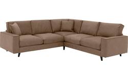 Goossens hoekbank jonas bruin micro leer - 8210621-02