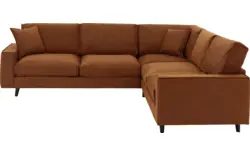Goossens hoekbank jonas bruin micro leer - 8210625-01