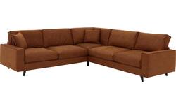 Goossens hoekbank jonas bruin micro leer - 8210625-02