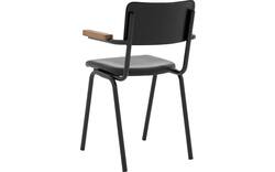 Goossens eetkamerstoel chaplin zwart leer - 8210696-02
