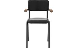 Goossens eetkamerstoel chaplin zwart leer - 8210696-01