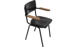 Goossens eetkamerstoel chaplin zwart leer - 8210696-01