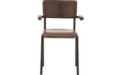 Goossens eetkamerstoel chaplin bruin leer - 8210697-03