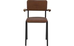 Goossens eetkamerstoel chaplin bruin leer - 8210698-01