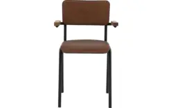 Goossens eetkamerstoel chaplin bruin leer - 8210698-01