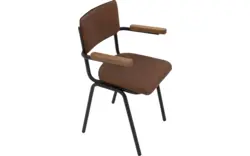 Goossens eetkamerstoel chaplin bruin leer - 8210698-01