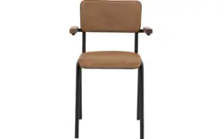 Goossens eetkamerstoel chaplin bruin leer - 8210700-02