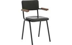 Goossens eetkamerstoel chaplin groen leer - 8210702-01