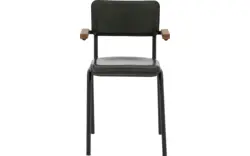 Goossens eetkamerstoel chaplin groen leer - 8210702-01