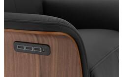 Goossens relaxstoel finesse zwart leer - 8211285-02