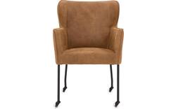 Goossens excellent eetkamerstoel leogang bruin leer - 8211289-01