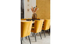 Goossens eetkamerstoel rob geel stof - 8160697-01