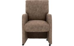 Goossens eetkamerstoel leen bruin microvezel - 8215359-02