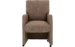 Goossens eetkamerstoel leen bruin microvezel - 8215359-02