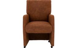 Goossens eetkamerstoel leen bruin microvezel - 8215361-01