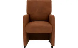 Goossens eetkamerstoel leen bruin microvezel - 8215361-01