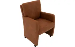 Goossens eetkamerstoel leen bruin microvezel - 8215361-01
