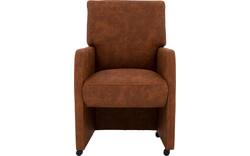 Goossens eetkamerstoel leen bruin microvezel - 8215365-02