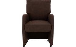 Goossens eetkamerstoel leen bruin microvezel - 8215366-02