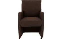 Goossens eetkamerstoel leen bruin microvezel - 8215366-02