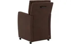 Goossens eetkamerstoel leen bruin microvezel - 8215366-02