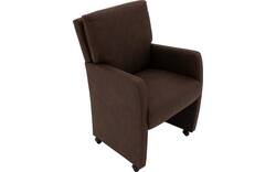 Goossens eetkamerstoel leen bruin microvezel - 8215366-02