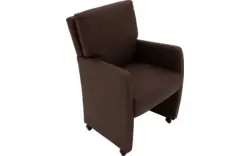 Goossens eetkamerstoel leen bruin microvezel - 8215366-02