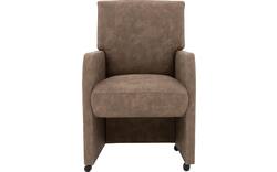 Goossens eetkamerstoel leen bruin microvezel - 8215367-02