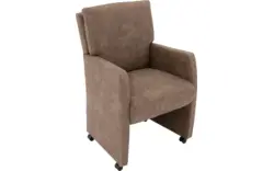 Goossens eetkamerstoel leen bruin microvezel - 8215367-02