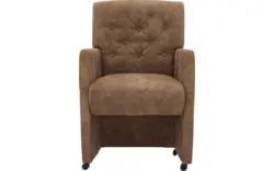 Goossens eetkamerstoel oliver bruin microvezel - 8217922-01