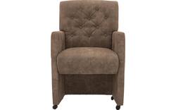 Goossens eetkamerstoel oliver bruin microvezel - 8217931-01