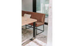 Goossens excellent eetkamerbank tom bruin leer - 8210538-02