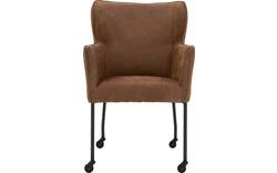 Goossens excellent eetkamerstoel leogang bruin leer - 8218723-01