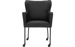 Goossens excellent eetkamerstoel leogang zwart leer - 8218725-01
