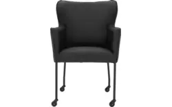 Goossens excellent eetkamerstoel leogang zwart leer - 8218725-01