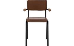 Goossens eetkamerstoel chaplin bruin leer - 8219153-02