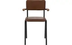 Goossens eetkamerstoel chaplin bruin leer - 8219153-02