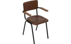 Goossens eetkamerstoel chaplin bruin leer - 8219153-02