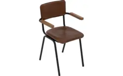 Goossens eetkamerstoel chaplin bruin leer - 8219153-02