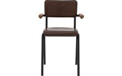Goossens eetkamerstoel chaplin bruin leer - 8219155-02