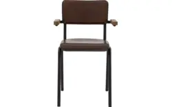 Goossens eetkamerstoel chaplin bruin leer - 8219155-02
