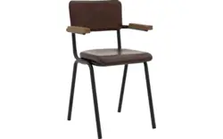 Goossens eetkamerstoel chaplin bruin leer - 8219155-02