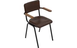 Goossens eetkamerstoel chaplin bruin leer - 8219155-02