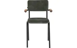 Goossens eetkamerstoel chaplin groen stof - 8219157-01