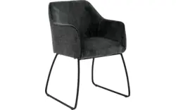 Goossens eetkamerstoel lisbet zwart stof - 8219493-01